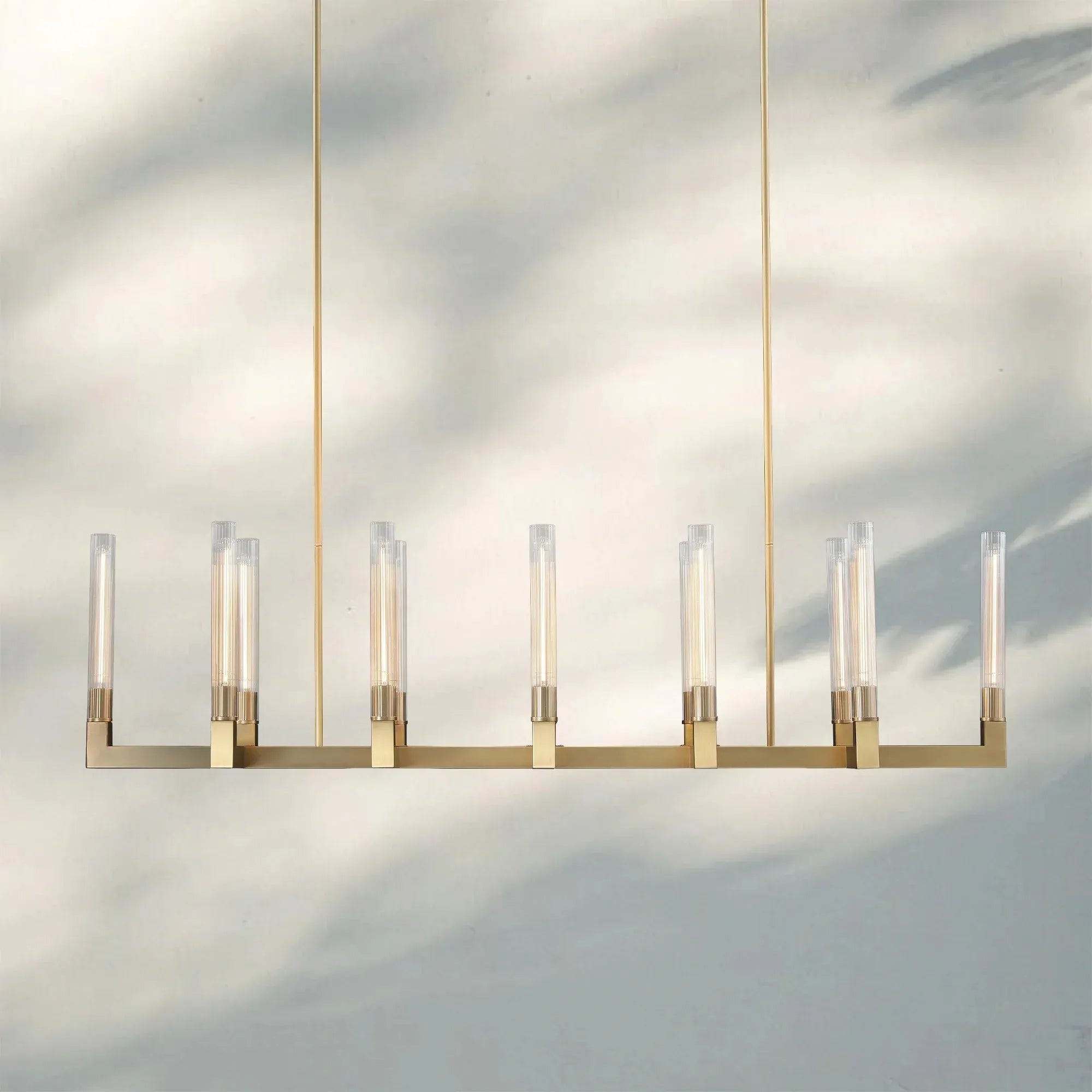 Cannel Candlestick Glass Linear Chandelier-