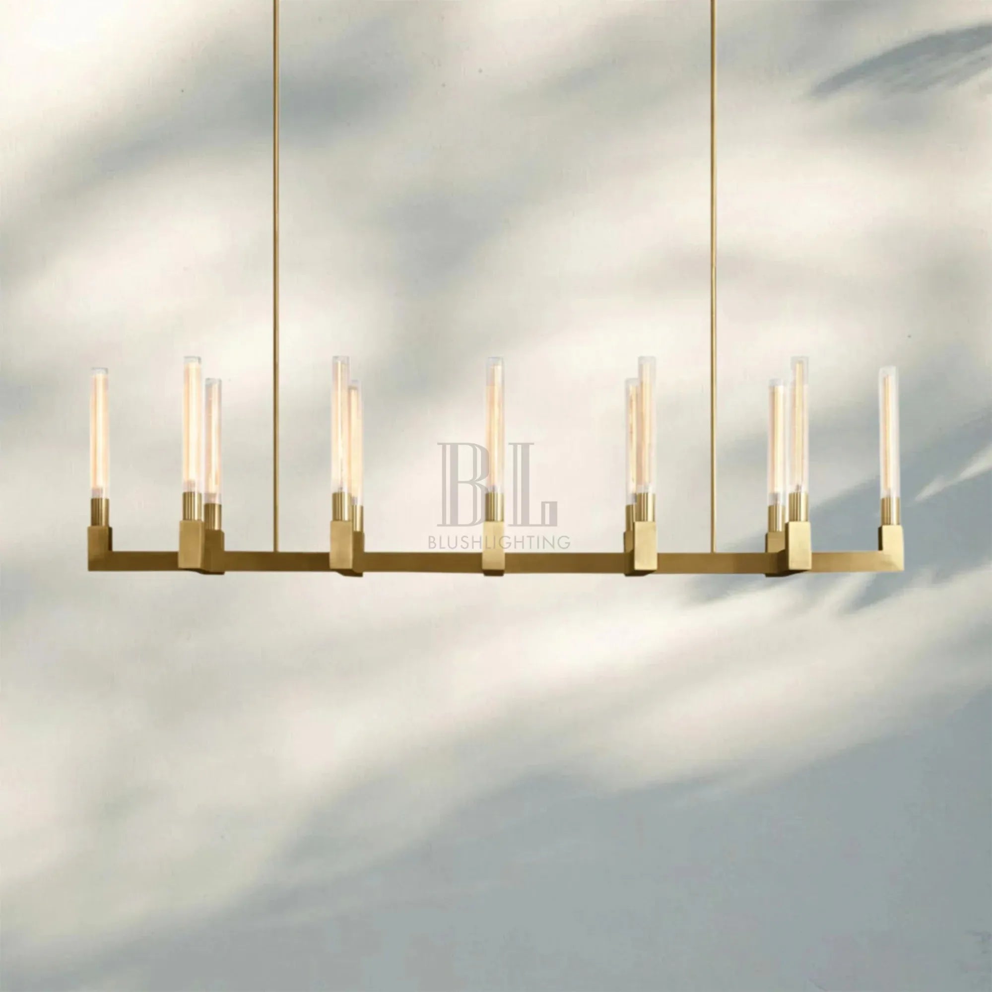 Cannel Candlestick Glass Linear Chandelier-