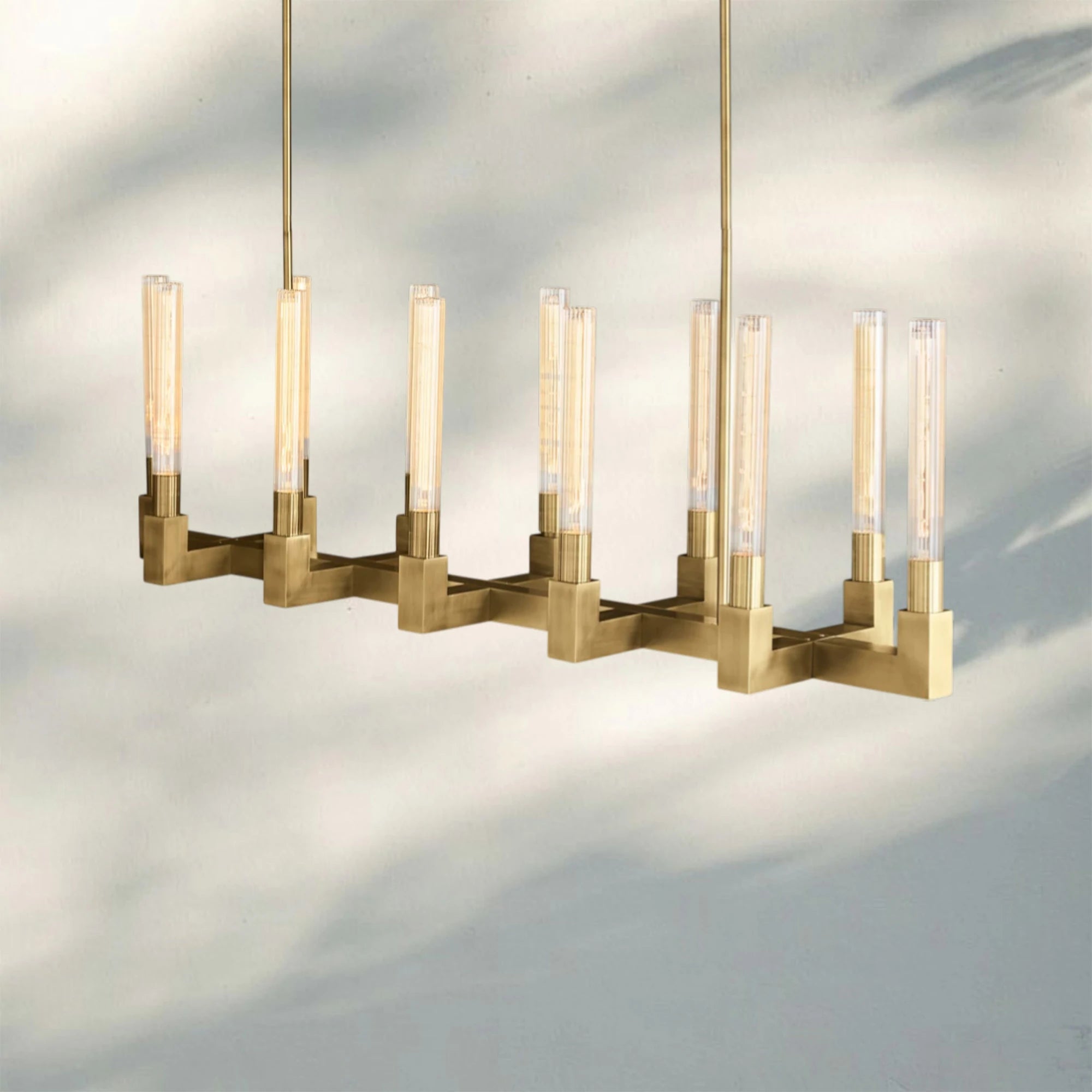 Cannel Candlestick Glass Linear Chandelier-