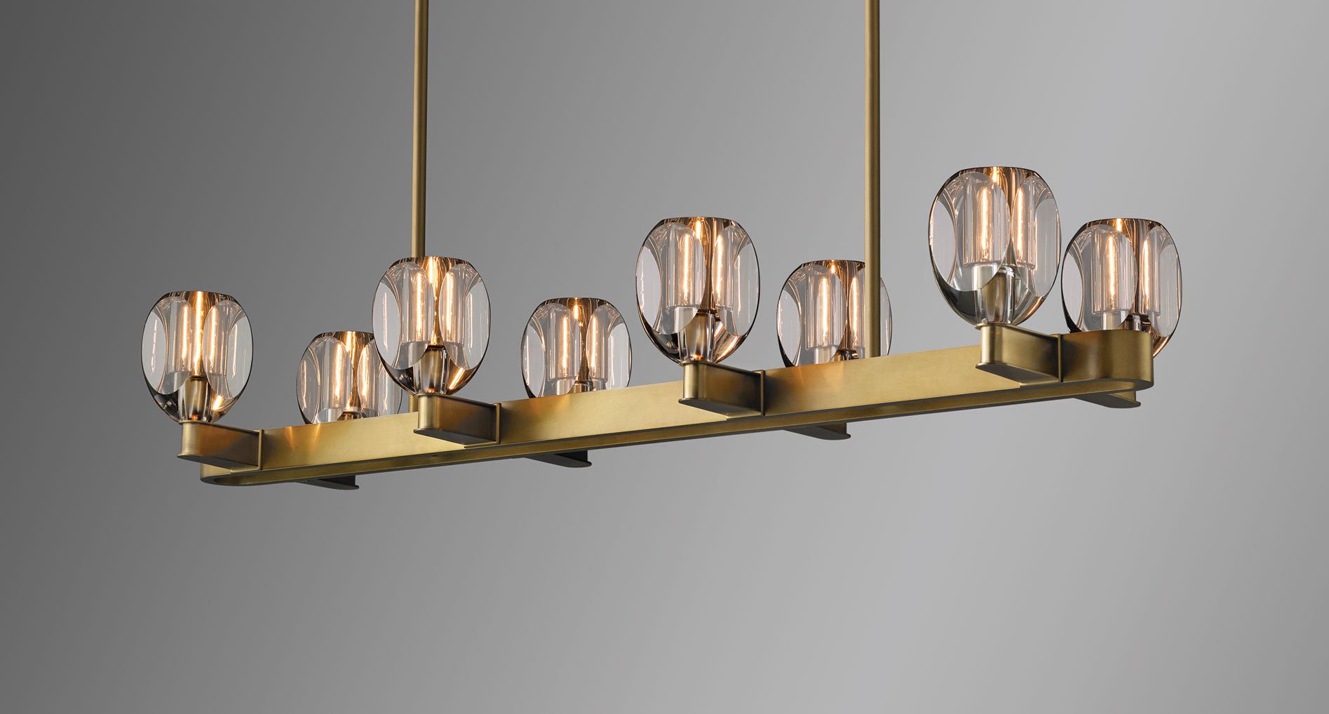 Canson Linear Modern 8 lights Dining Room Chandelier - Brass8 - lightsBlushlighting