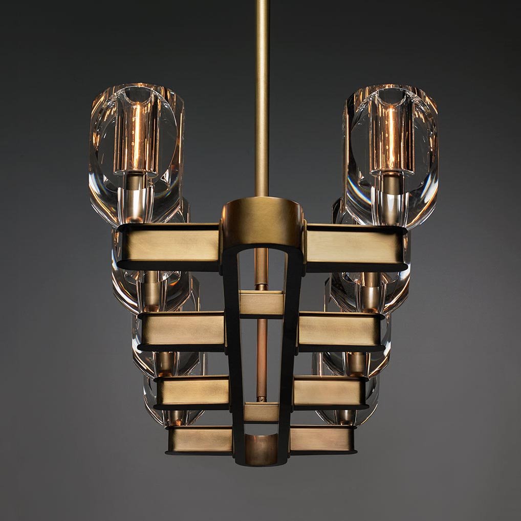 Canson Linear Modern 8 lights Dining Room Chandelier - Brass8 - lightsBlushlighting