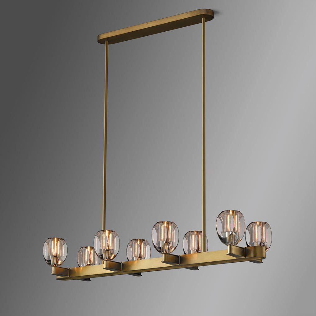 Canson Linear Modern 8 lights Dining Room Chandelier - Brass8 - lightsBlushlighting