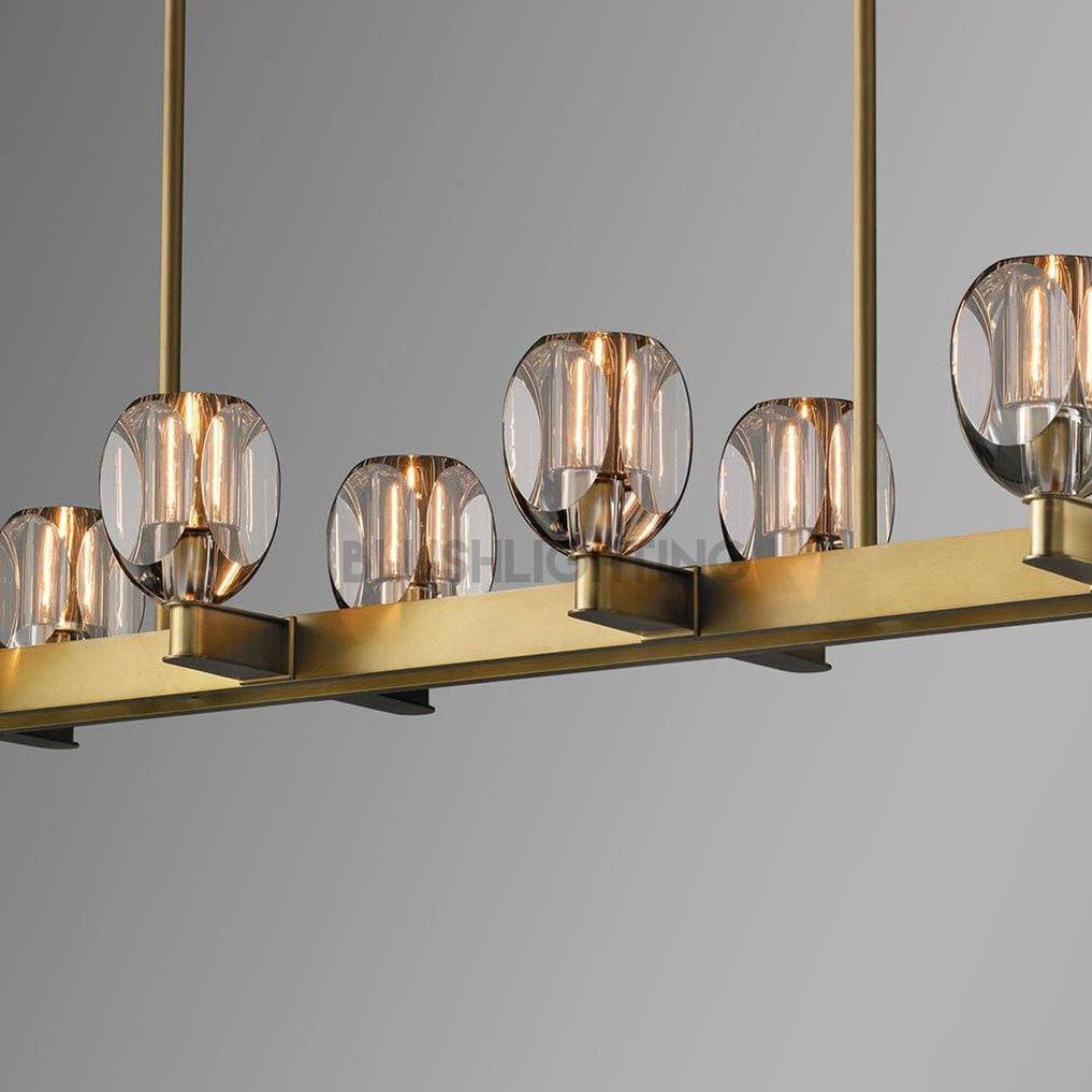 Canson Linear Modern 8 lights Dining Room Chandelier - Brass8 - lightsBlushlighting