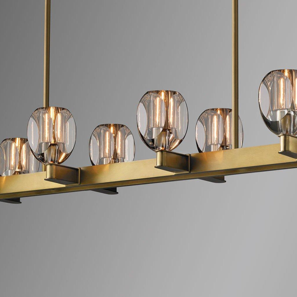 Canson Linear Modern 8 lights Dining Room Chandelier - Brass8 - lightsBlushlighting