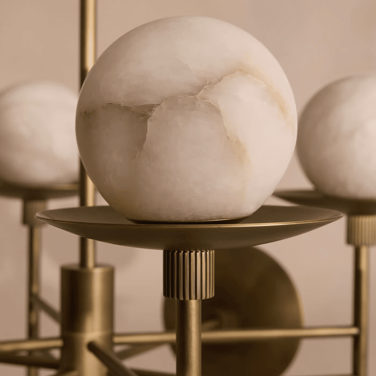 Cara Alabaster Chandelier - ∅ 23.6″ x H 63″Bronze & WhiteBlushlighting
