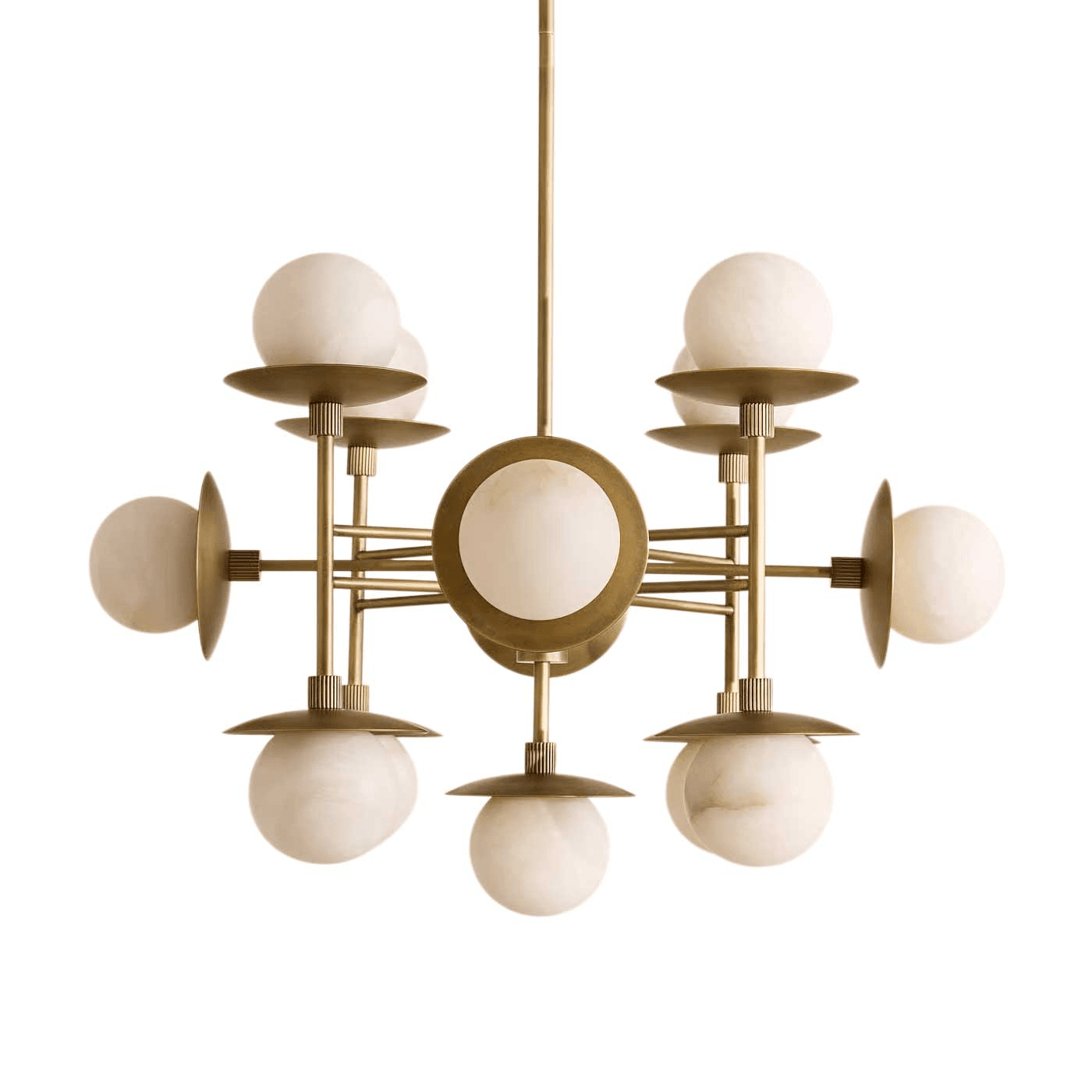Cara Alabaster Chandelier - ∅ 23.6″ x H 63″Bronze & WhiteBlushlighting