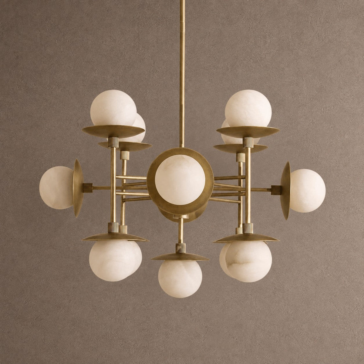 Cara Round Chandelier - ∅ 23.6″ x H 63″Bronze & WhiteBlushlighting