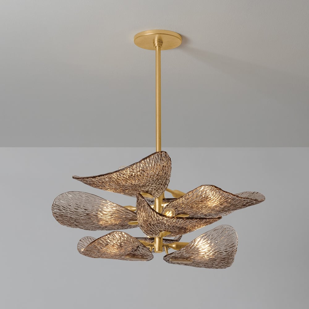 Cardiff Chandelier - ∅ 28" x H 11.5"Gold & GreyBlushlighting