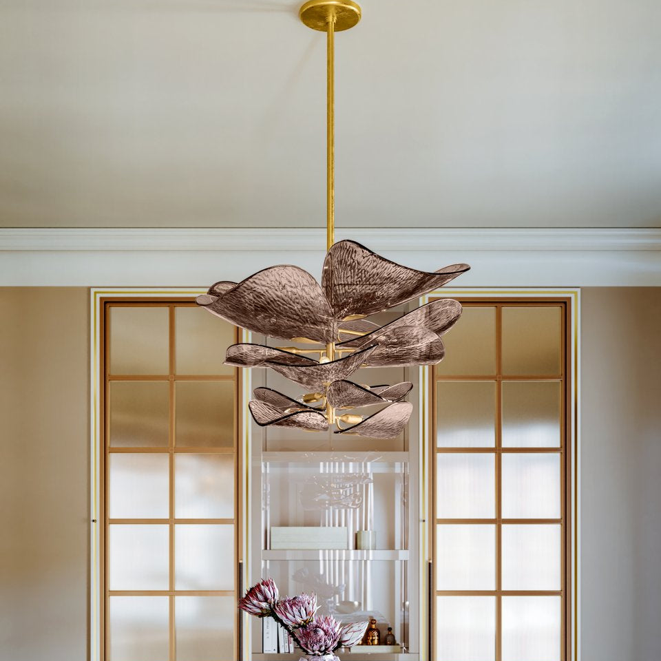 Cardiff Chandelier - ∅ 28" x H 11.5"Gold & GreyBlushlighting