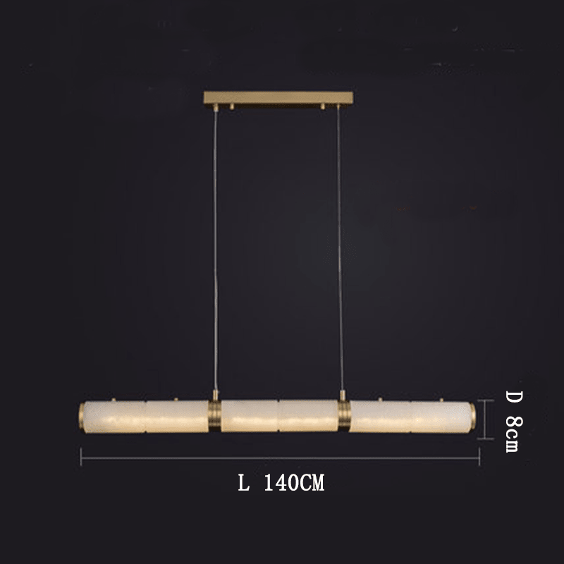 Caroline Alabaster Modern Art Linear Chandelier Lighting - Large: 55.12" LBlushlighting