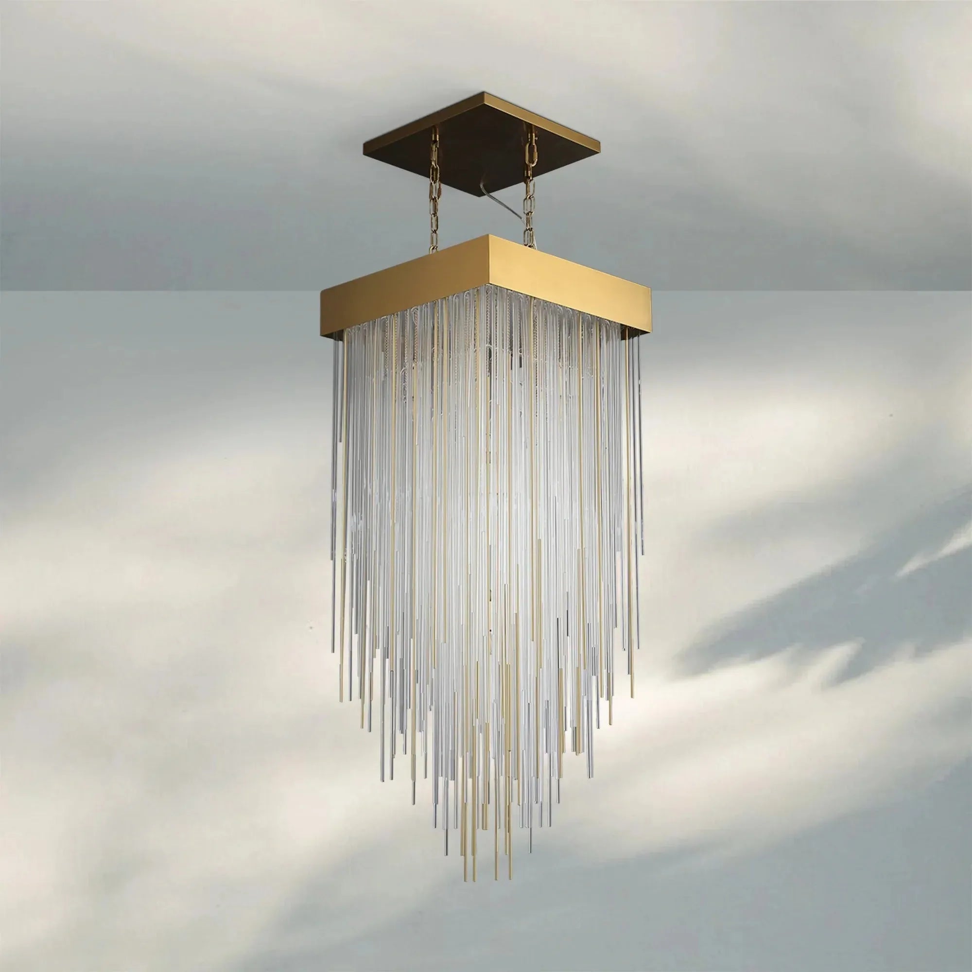 Cascad Square Chandelier 21" 30" Rectangle Chandelier 54''-