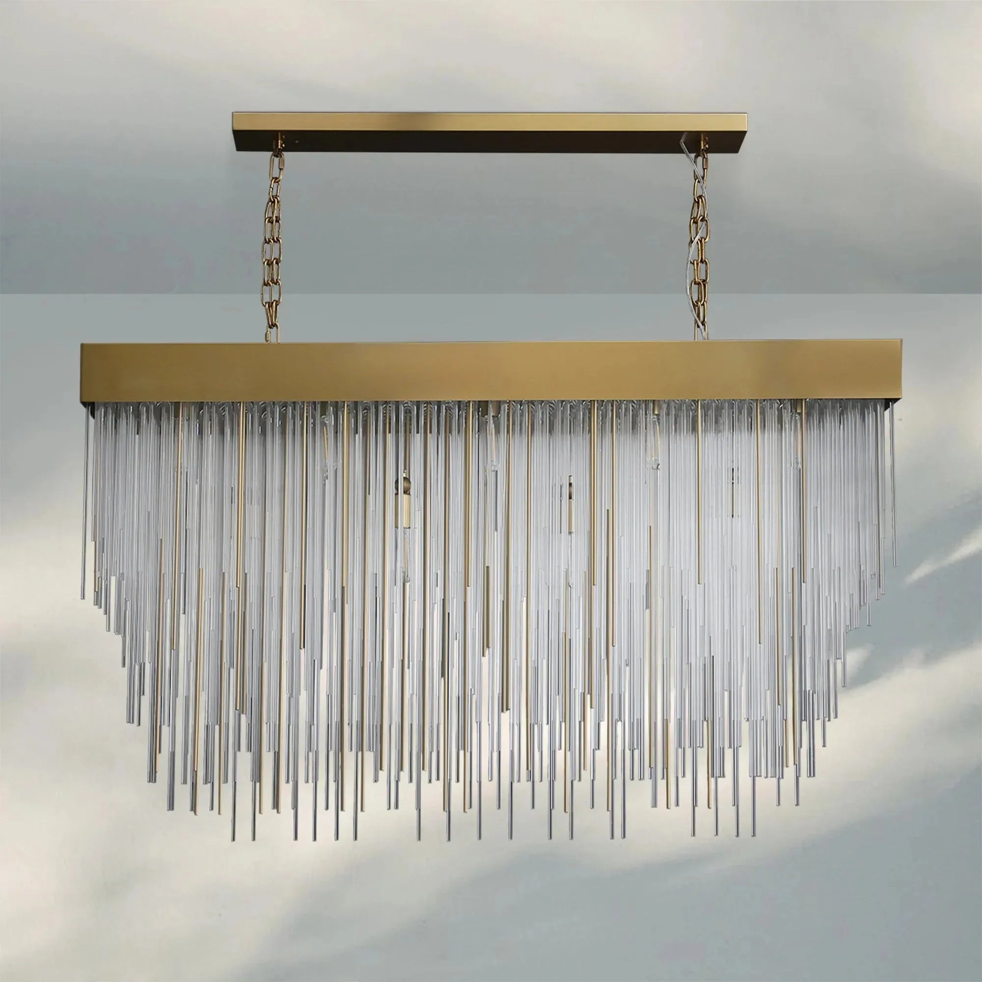 Cascad Square Chandelier 21" 30" Rectangle Chandelier 54''-