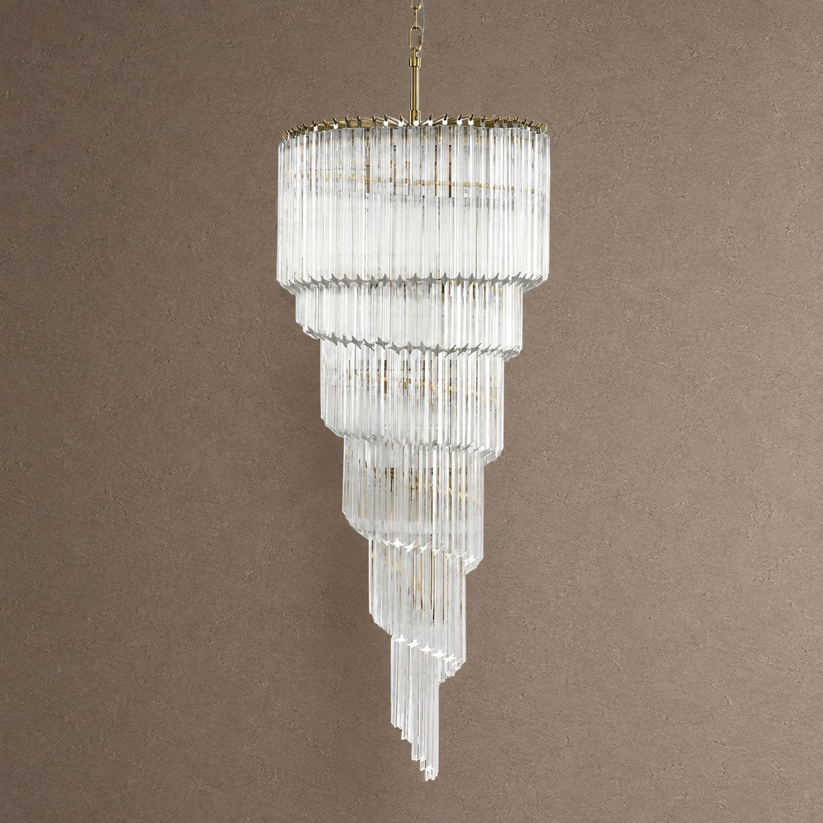 Cascada Spiral Chandelier - ∅ 15.7″ x H 39.4″Nickel & ClearBlushlighting