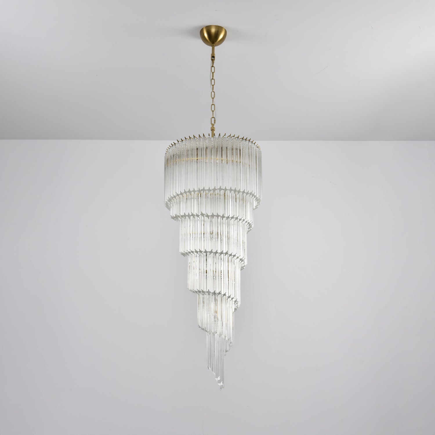 Cascada Spiral Clear Chandelier - ∅ 15.7″ x H 39.4″Nickel & ClearBlushlighting