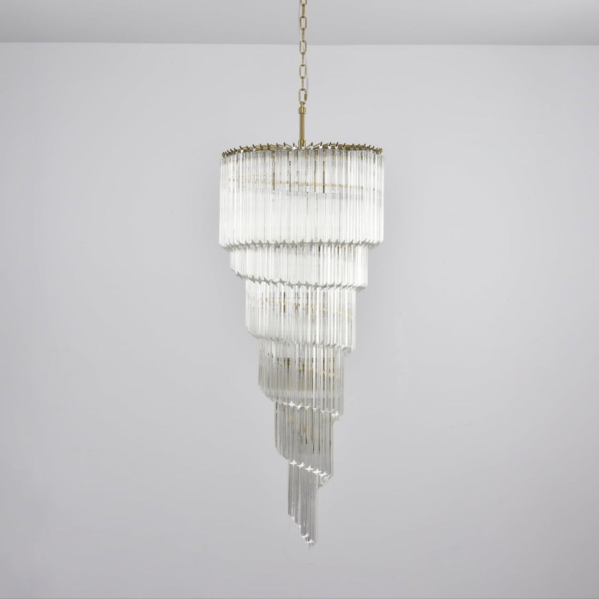 Cascada Spiral Clear Chandelier - ∅ 15.7″ x H 39.4″Nickel & ClearBlushlighting