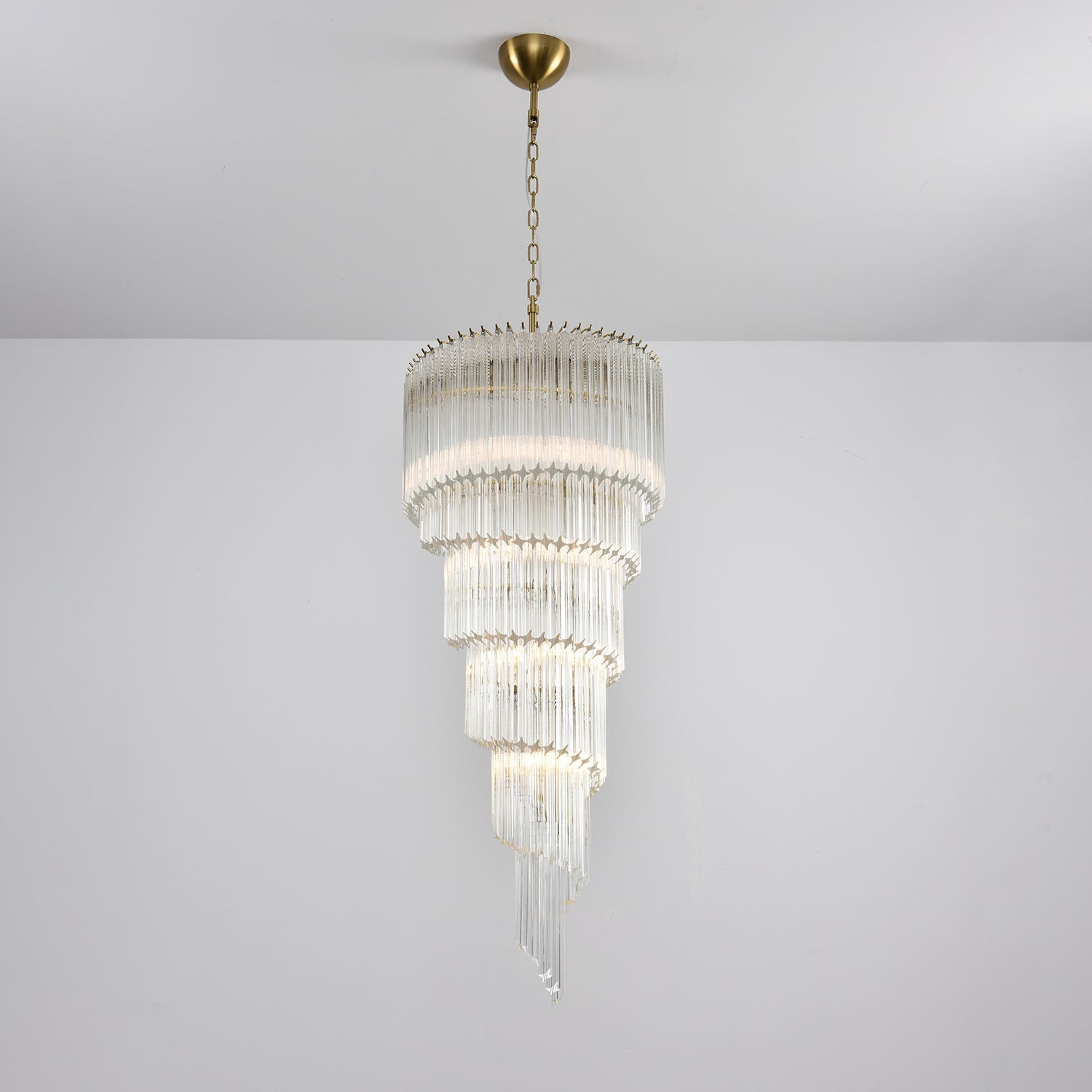 Cascada Spiral Clear Chandelier - ∅ 15.7″ x H 39.4″Nickel & ClearBlushlighting