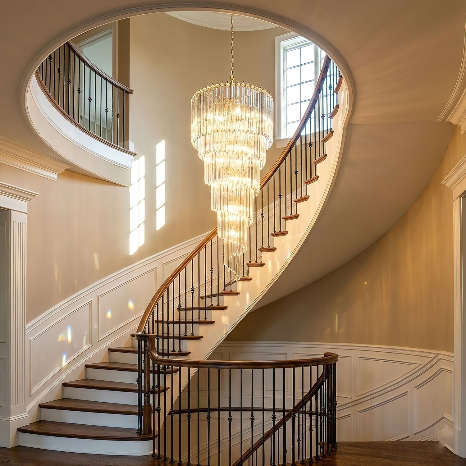 Cascada Spiral Clear Chandelier - ∅ 15.7″ x H 39.4″Nickel & ClearBlushlighting