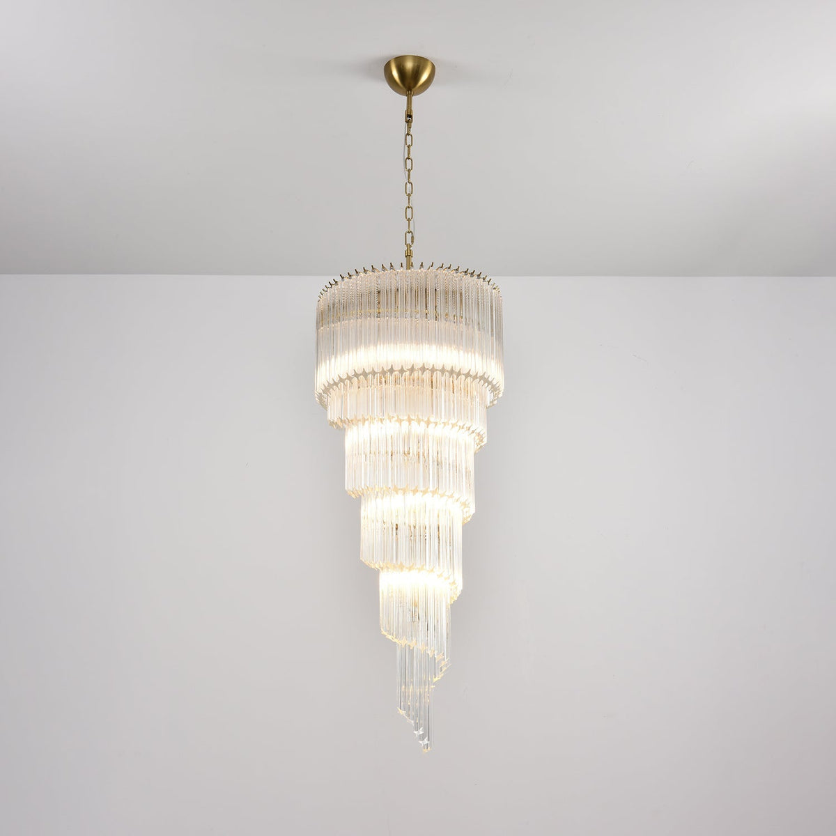 Cascada Spiral Clear Chandelier - ∅ 15.7″ x H 39.4″Nickel & ClearBlushlighting