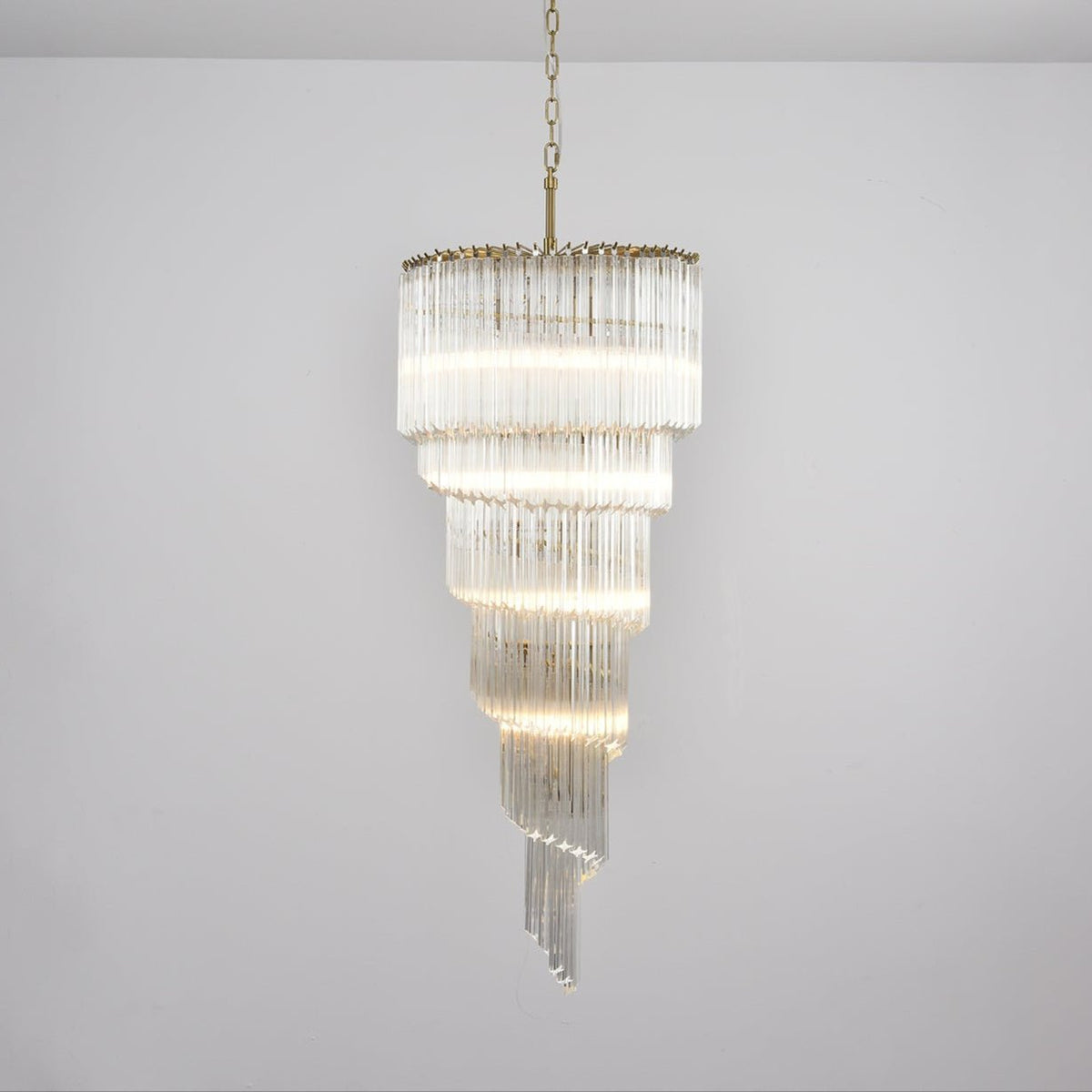 Cascada Spiral Clear Chandelier - ∅ 15.7″ x H 39.4″Nickel & ClearBlushlighting