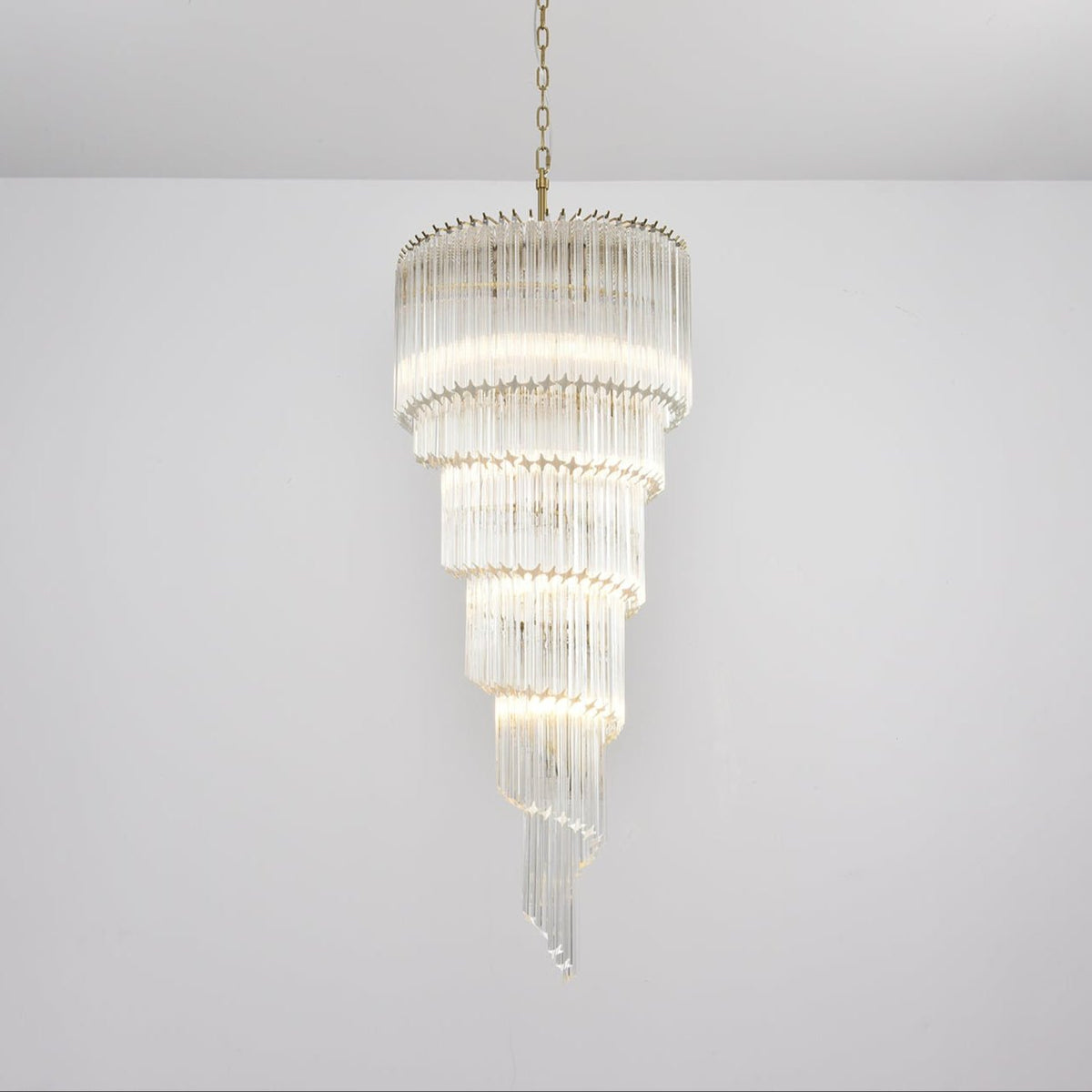 Cascada Spiral Clear Chandelier - ∅ 15.7″ x H 39.4″Nickel & ClearBlushlighting