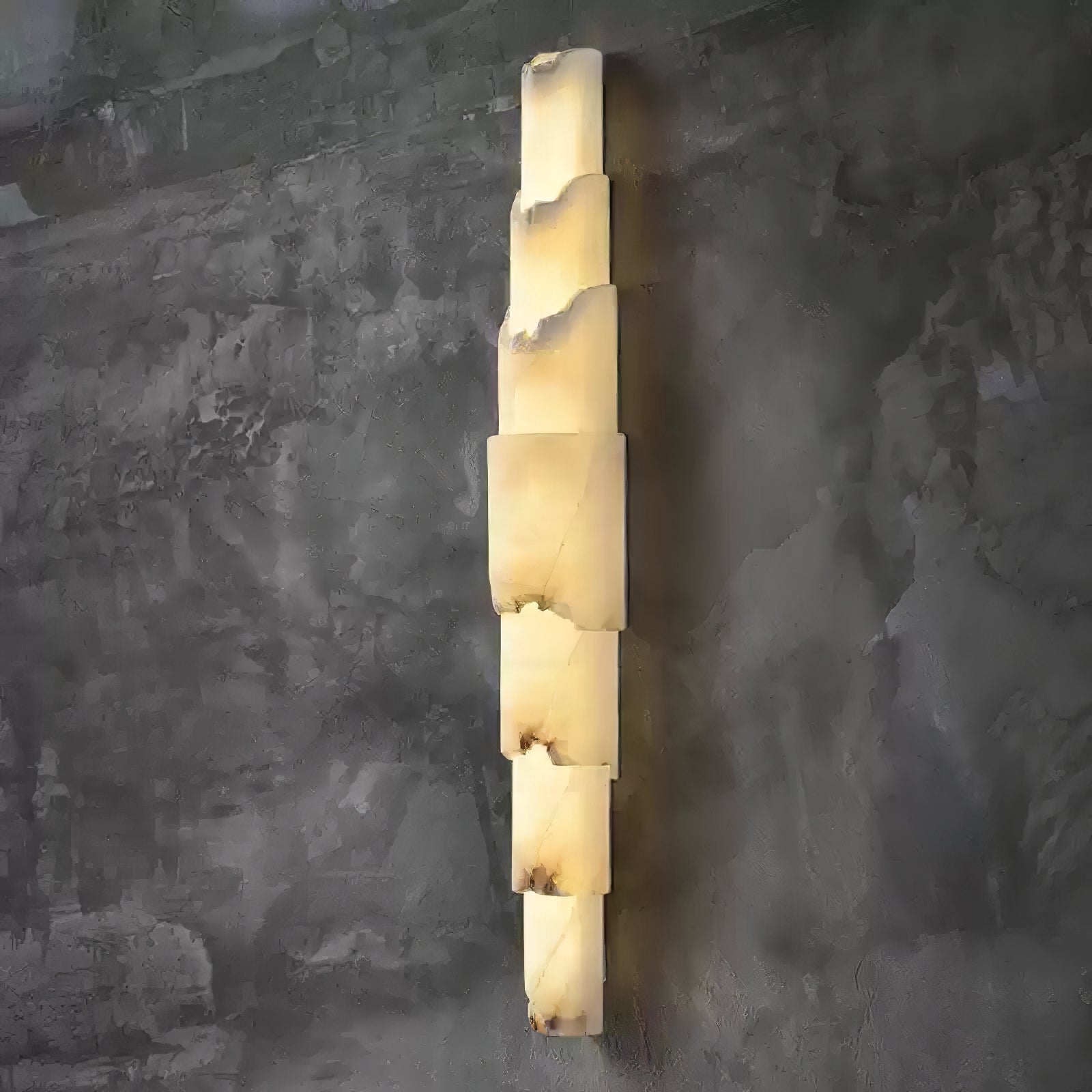 Cascading Alabaster Wall Sconce - ∅ 3.5" x H 23.2"WhiteBlushlighting