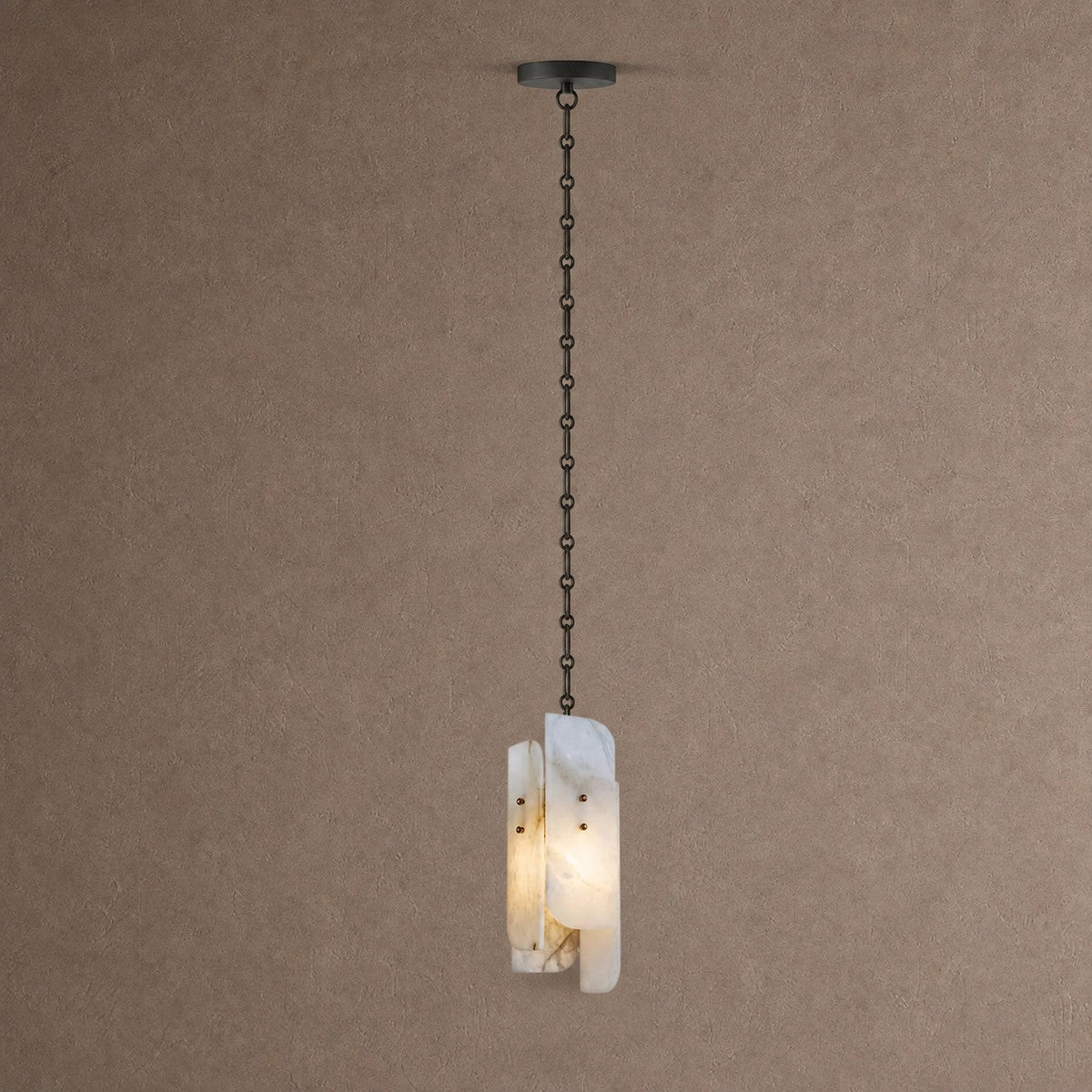 Cascading Chain Chandelier - 1 Heads ∅ 5.9″ x H 15.7″Black & WhiteBlushlighting