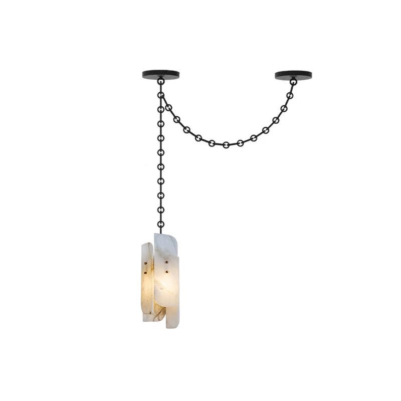 Cascading Chain Cluster Chandelier - 1 Heads ∅ 5.9″ x H 15.7″Black & WhiteBlushlighting