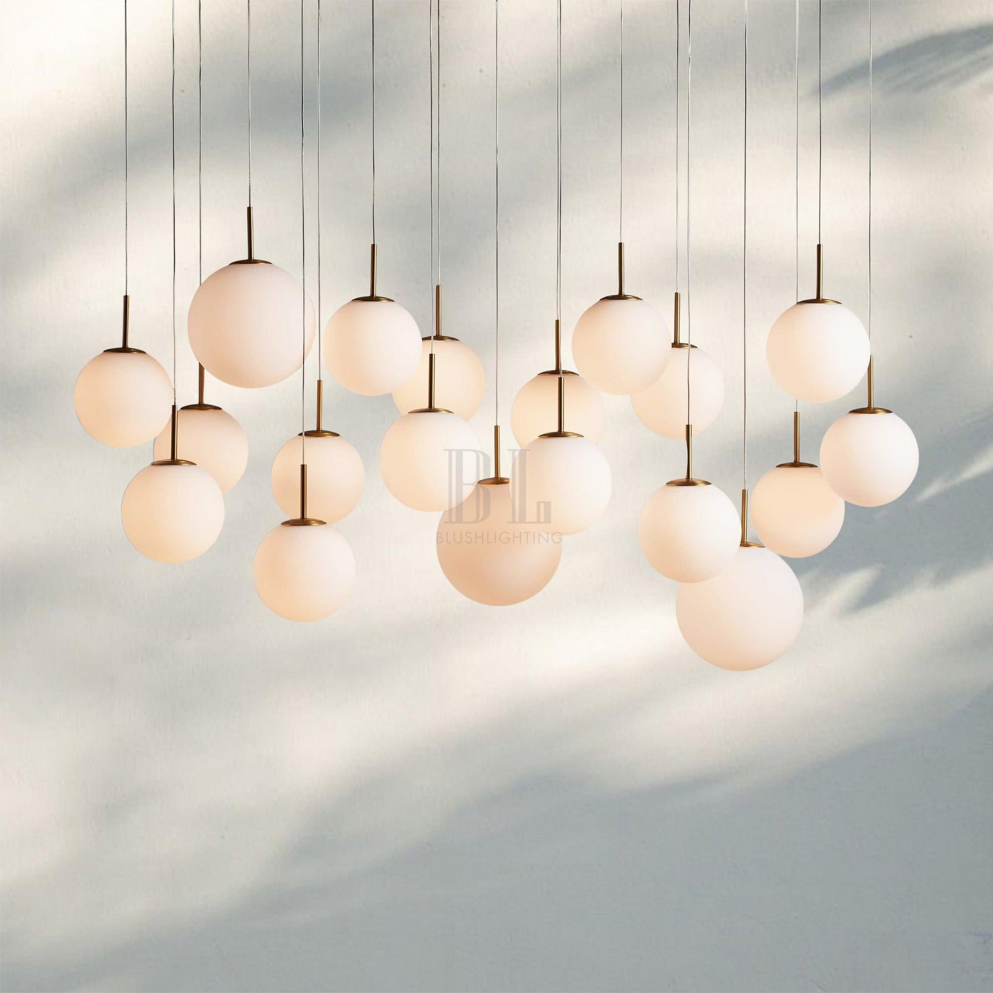 Casens Linear Chandelier 55" 65"-65''-Matte Opal-