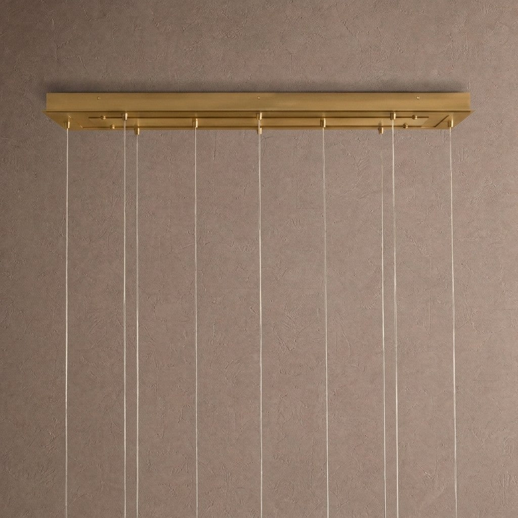 Casens Modern Linear Chandelier - Hand-Blown Glass Globe Pendant Light for Dining Table & Kitchen Island - 55" 10-LightBrown SugarBlushlighting