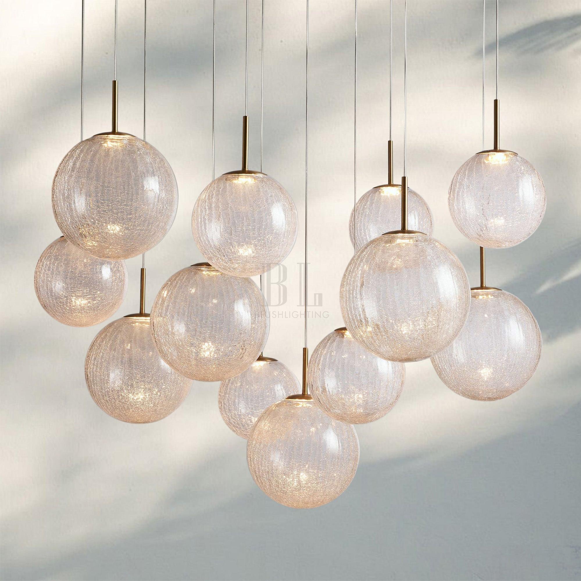 Casens Round Chandelier 20''28''34''43''-12-Light 43''-Crackle-