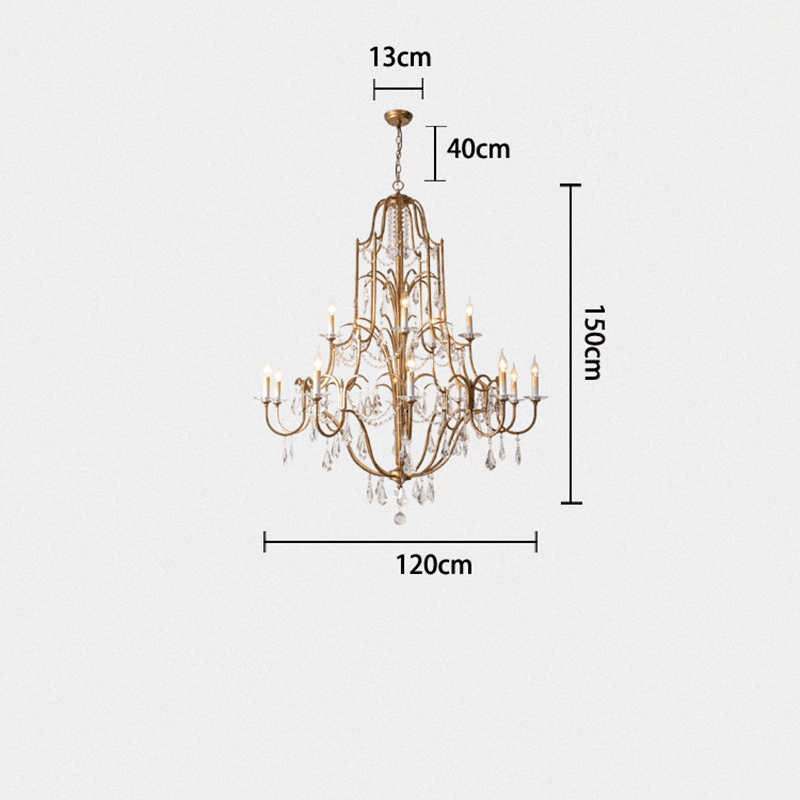 Caspian Vintage Candle Art Brass Chandelier For Living Room-chandeliers for dining room,chandeliers for stairways,chandeliers for foyer,chandeliers for bedrooms,chandeliers for kitchen,chandeliers for living room-Blushlighting-Blushlighting