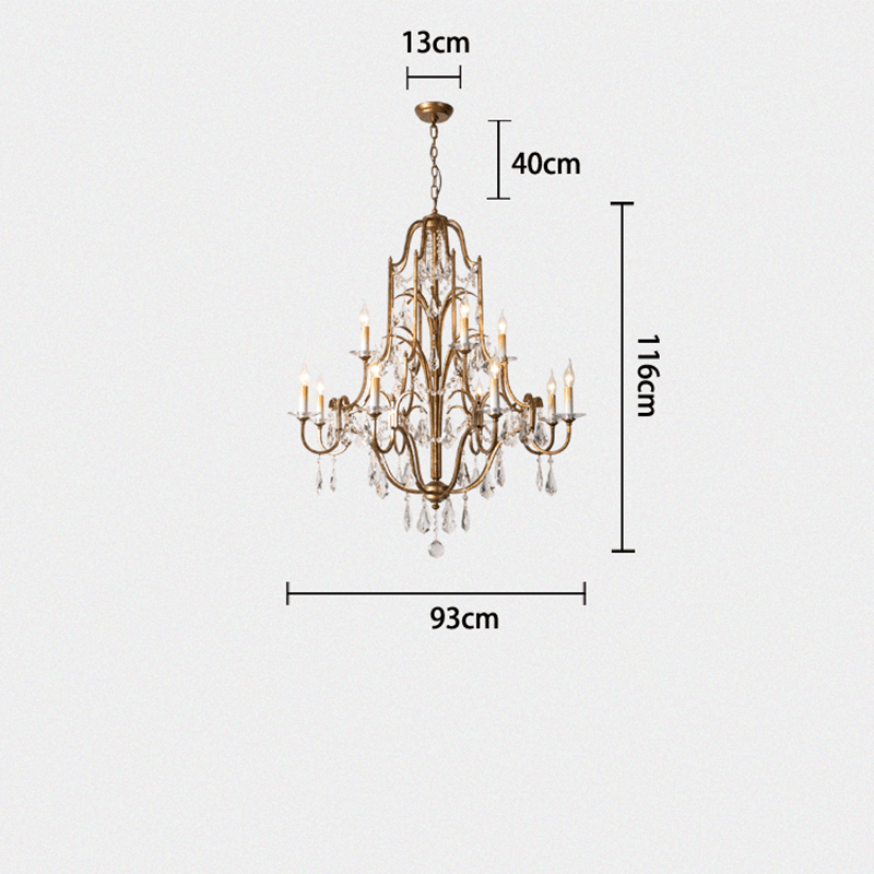 Caspian Vintage Candle Art Brass Chandelier For Living Room-chandeliers for dining room,chandeliers for stairways,chandeliers for foyer,chandeliers for bedrooms,chandeliers for kitchen,chandeliers for living room-Blushlighting-Blushlighting