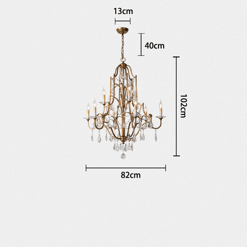 Caspian Vintage Candle Art Brass Chandelier For Living Room-chandeliers for dining room,chandeliers for stairways,chandeliers for foyer,chandeliers for bedrooms,chandeliers for kitchen,chandeliers for living room-Blushlighting-Blushlighting