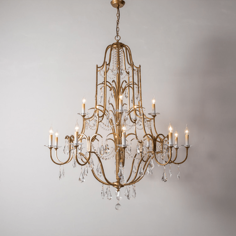Caspian Vintage Candle Art Brass Chandelier For Living Room-chandeliers for dining room,chandeliers for stairways,chandeliers for foyer,chandeliers for bedrooms,chandeliers for kitchen,chandeliers for living room-Blushlighting-47.2"-Blushlighting
