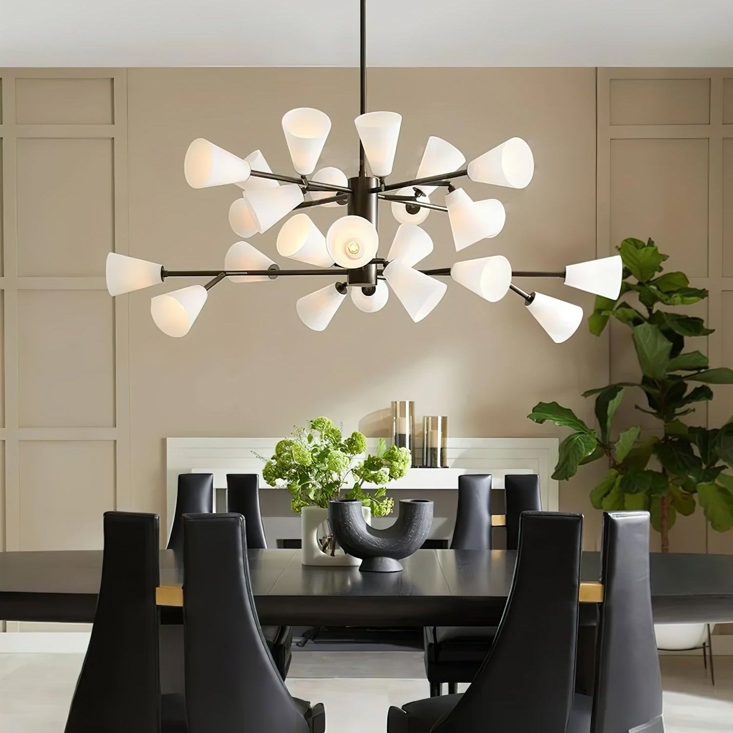 Cassius Chandelier - ∅ 45.2″ x H 22.8″Bronze & WhiteBlushlighting
