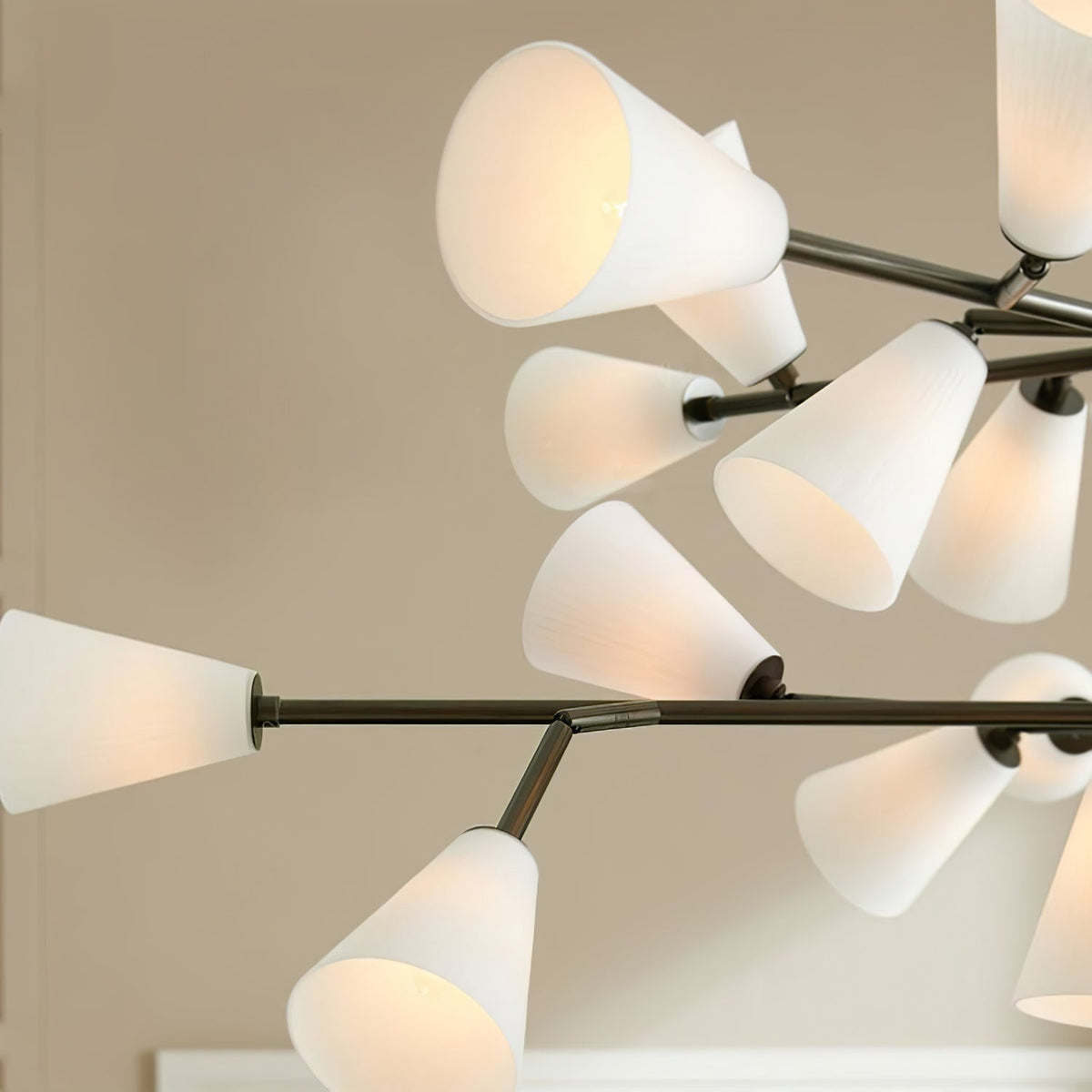 Cassius Chandelier - ∅ 45.2″ x H 22.8″Bronze & WhiteBlushlighting