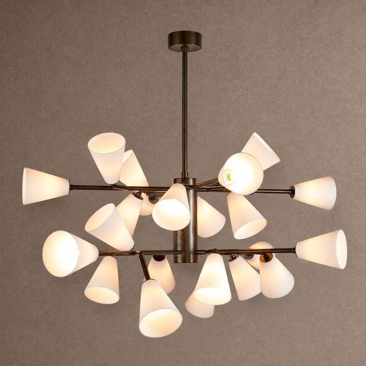 Cassius Linear Chandelier - ∅ 45.2″ x H 22.8″Bronze & WhiteBlushlighting