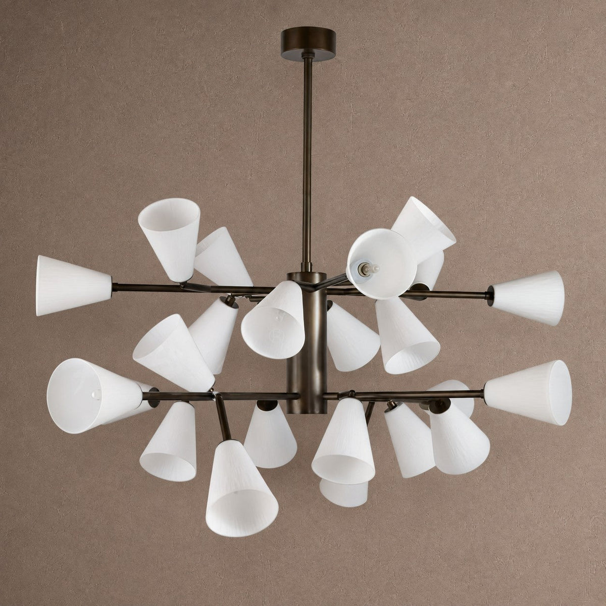 Cassius Linear Chandelier - ∅ 45.2″ x H 22.8″Bronze & WhiteBlushlighting