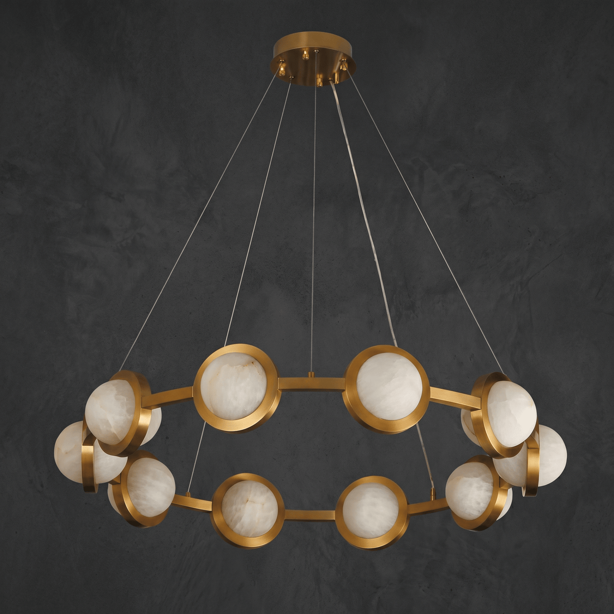Catena Modern Alabaster Ring Chandelier - D600×H160Blushlighting