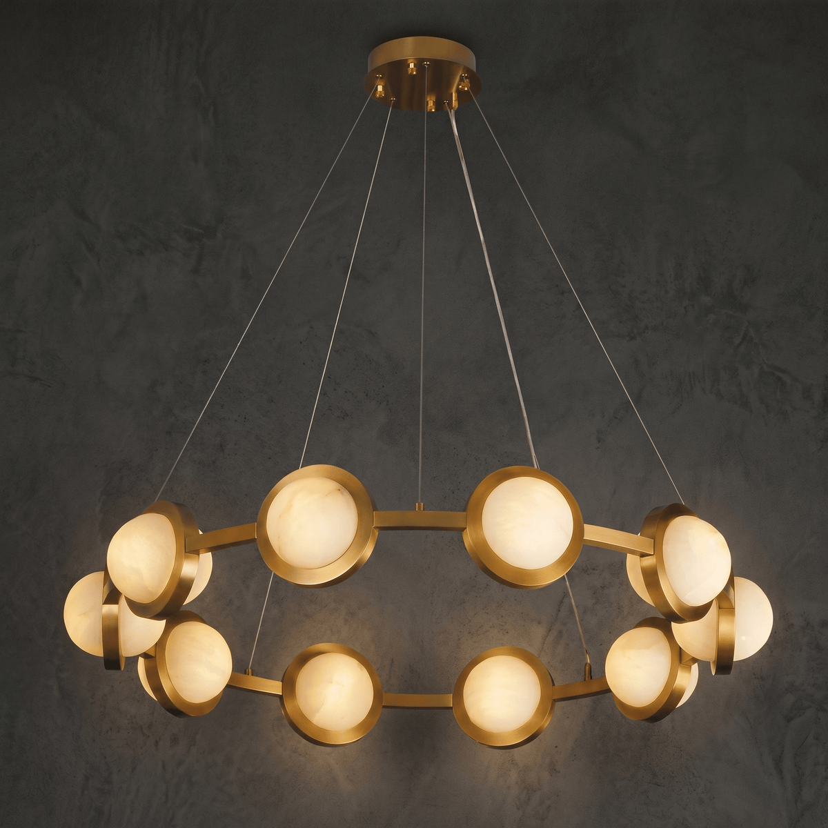 Catena Modern Alabaster Ring Chandelier - D600×H160Blushlighting