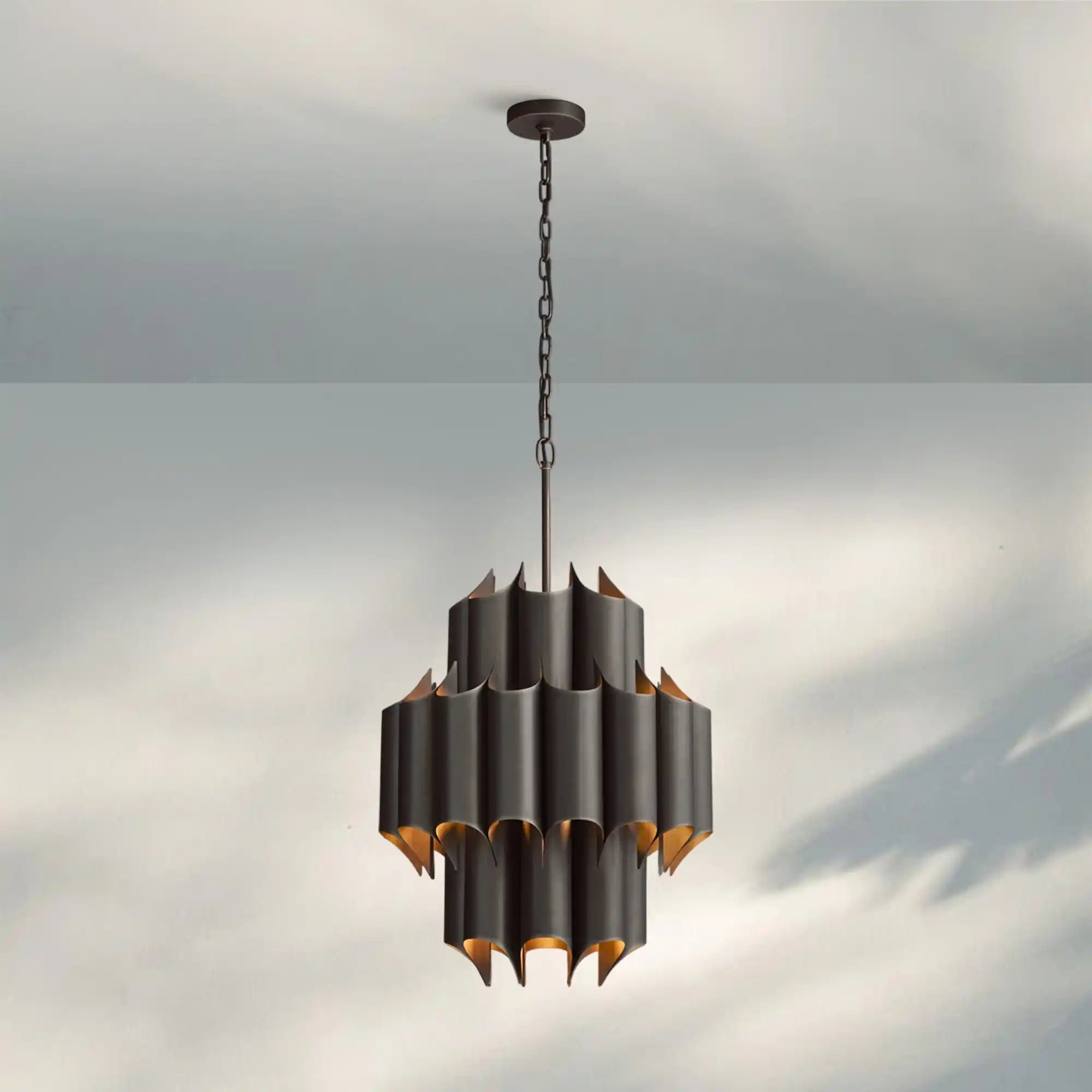 Cathedr Metal Chandelier 24" - Matte BlackBlushlighting