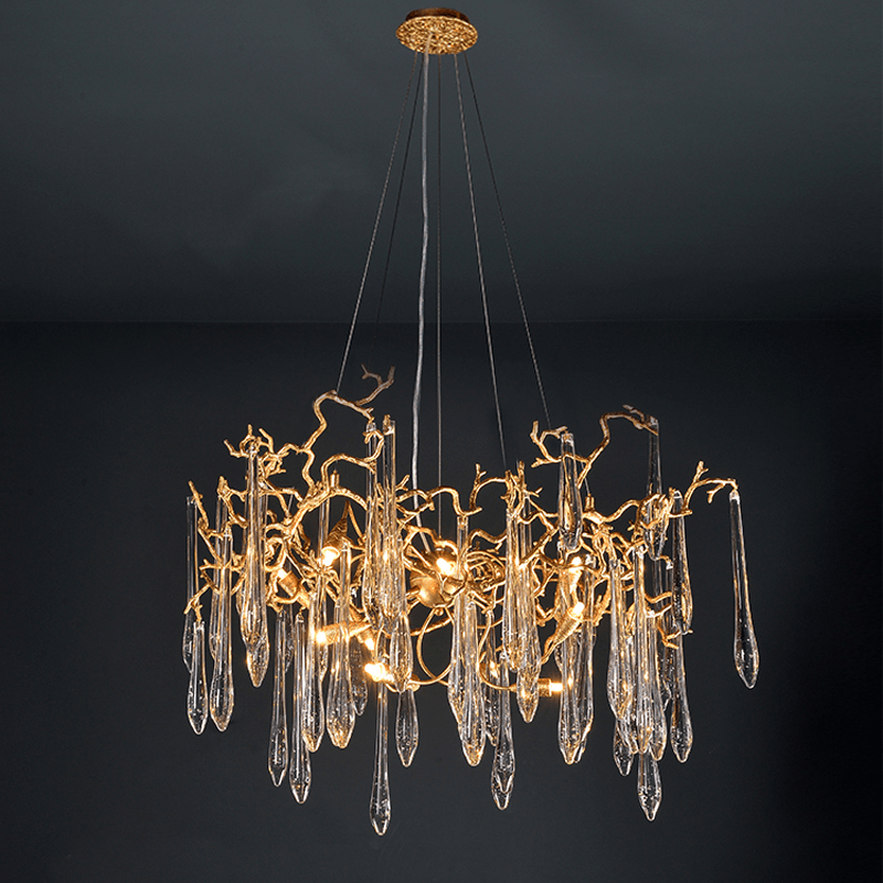 Cecily Modern Crystal Branch Chandelier - 23.62“ diamBlushlighting