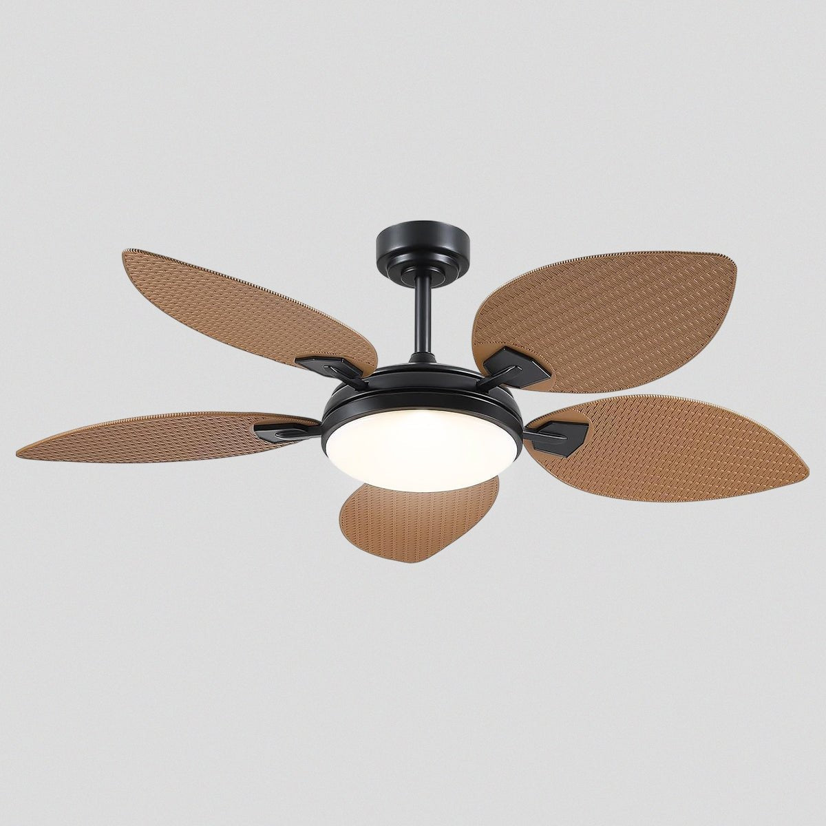 Ceiling Fans with Lights Palm Leaf Ceiling Fan for Patios Porch 6 Speeds, Reversible 52" - Light BrownBlushlighting