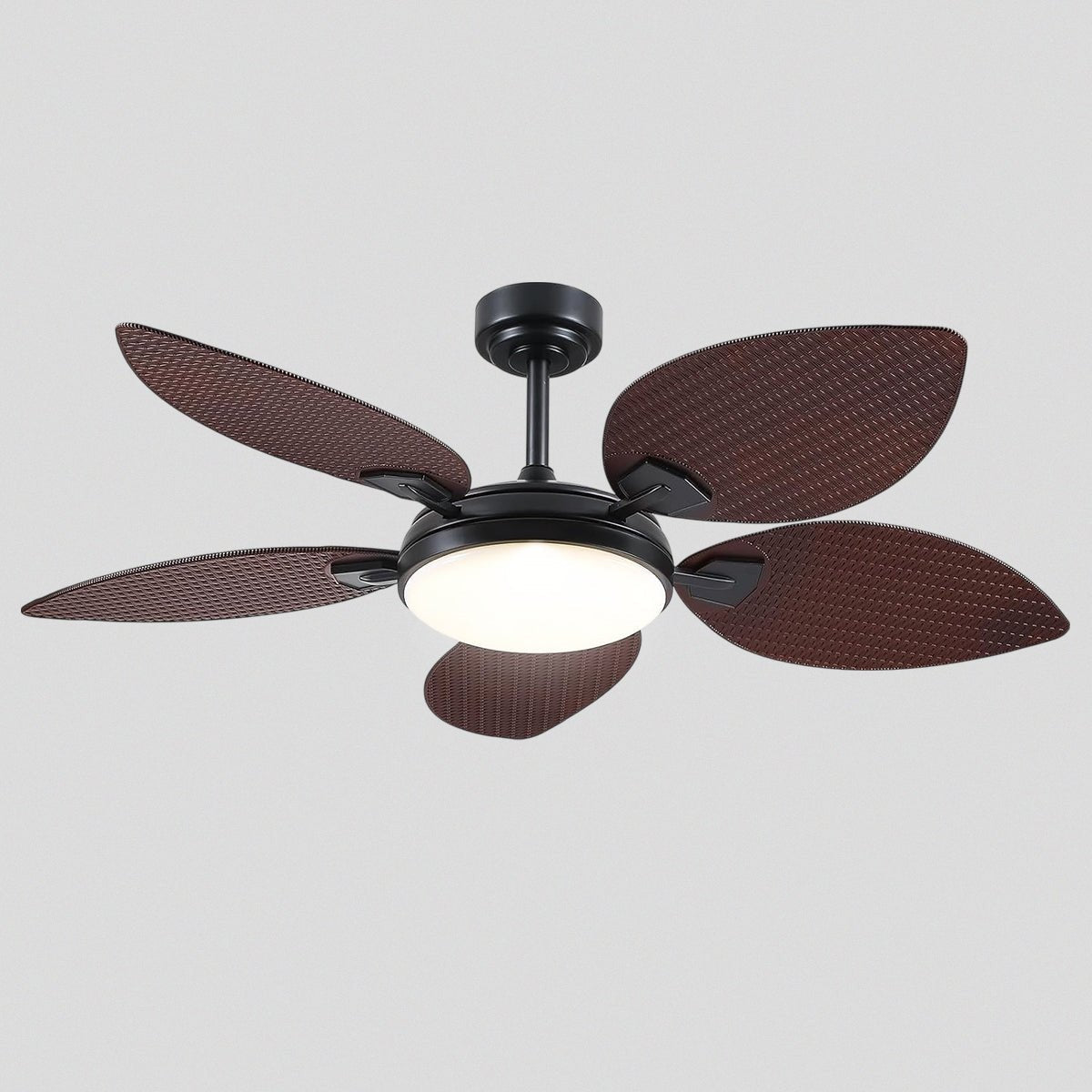 Ceiling Fans with Lights Palm Leaf Ceiling Fan for Patios Porch 6 Speeds, Reversible 52" - Light BrownBlushlighting