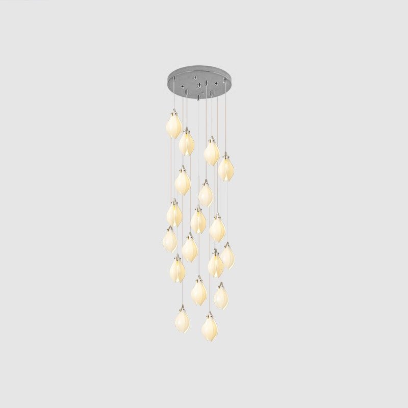 Celeste Flora Pendant Light - 98 heads Square Canopy L 118.1″ x W 35.4″Small ∅ 4.7″ x H 7.9″Brass & WhiteBlushlighting
