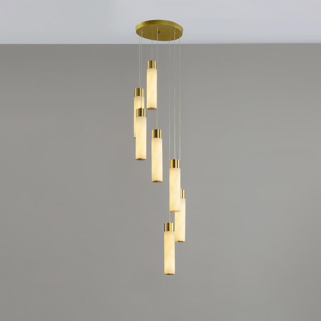 Celestial Alabaster Cascade Chandelier-Chandelier-Blushlighting-Dia 31.5″(30cm)-Gold-Blushlighting
