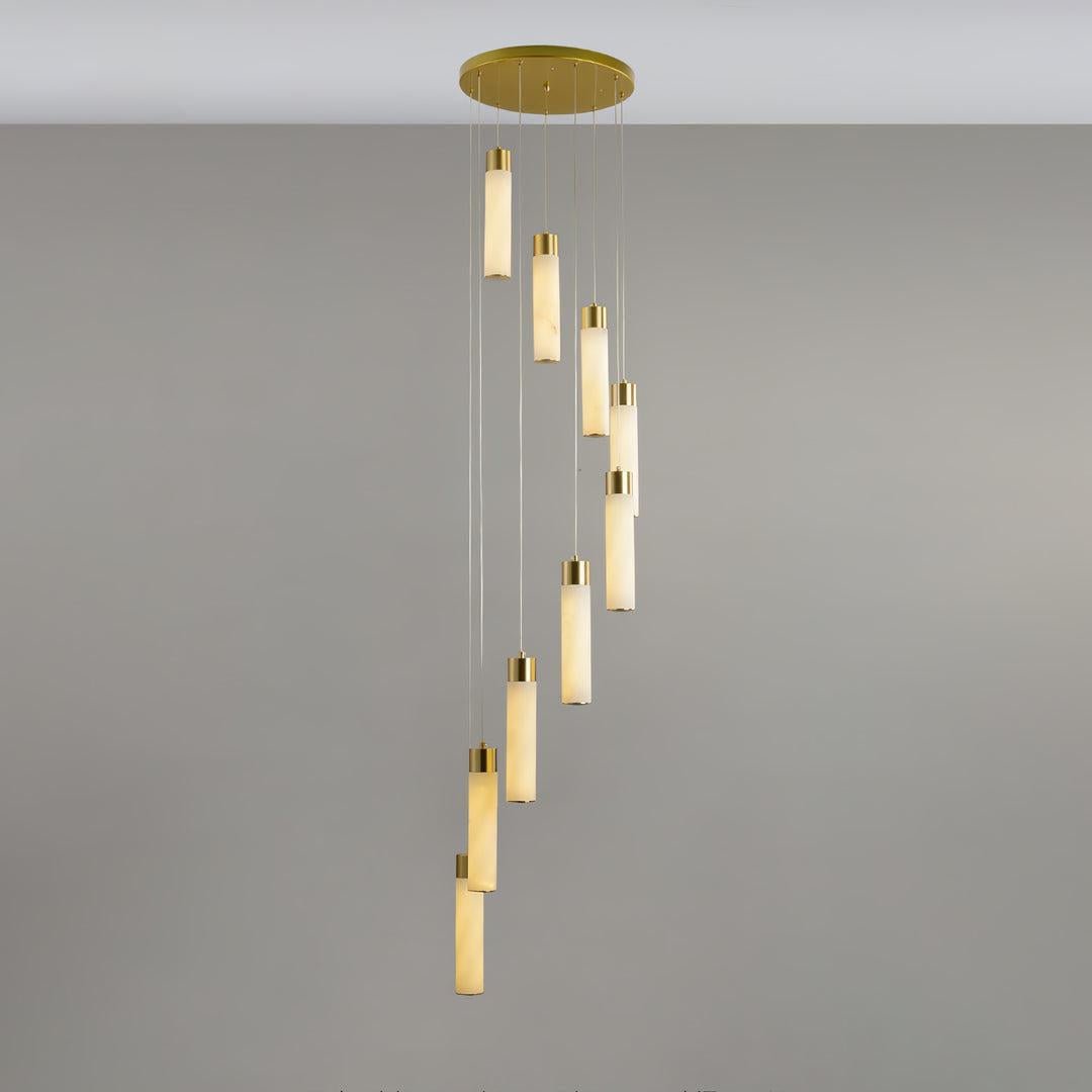 Celestial Alabaster Cascade Chandelier-Chandelier-Blushlighting-Dia 31.5″(35cm)-Gold-Blushlighting