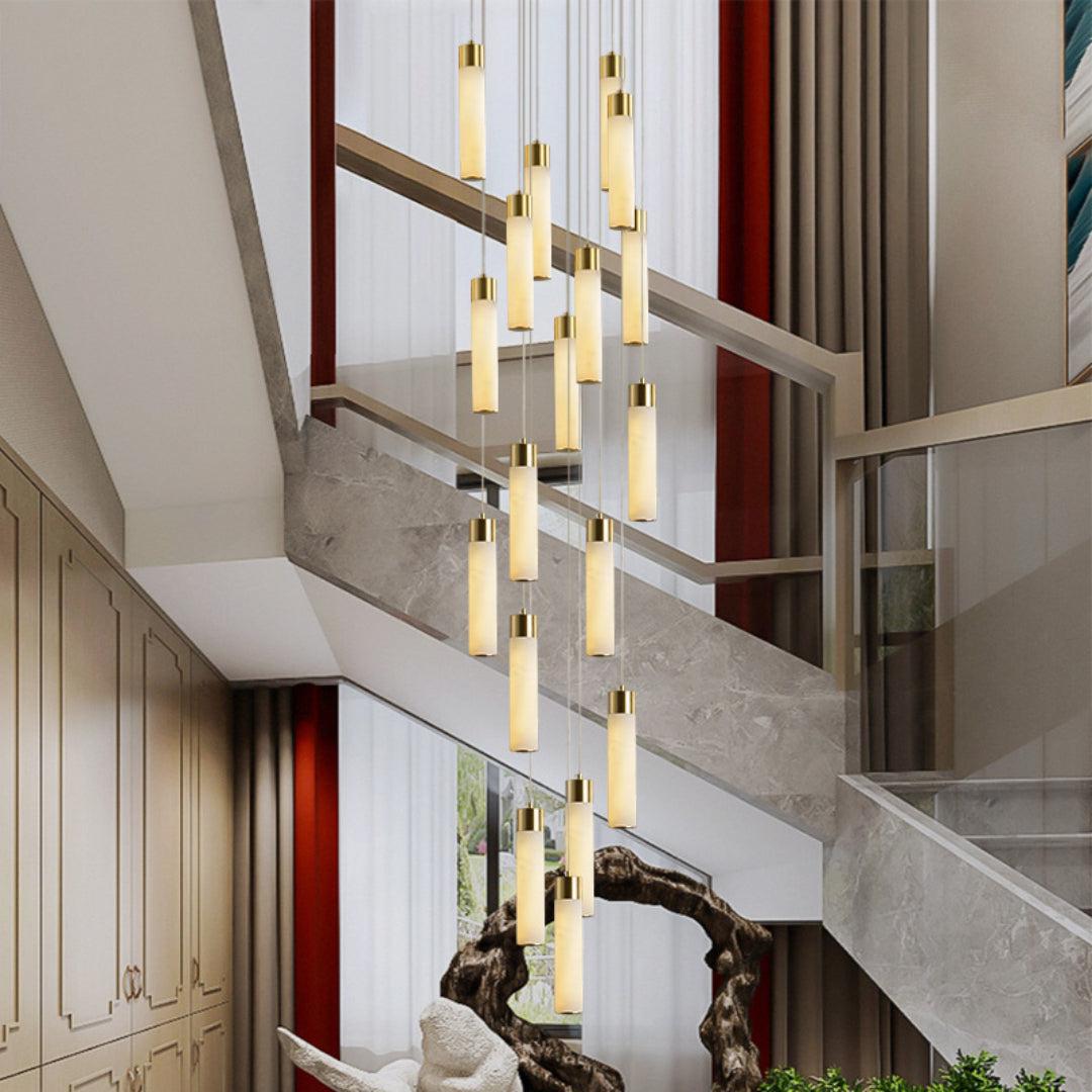 Celestial Alabaster Cascade Chandelier-Chandelier-Blushlighting-Blushlighting