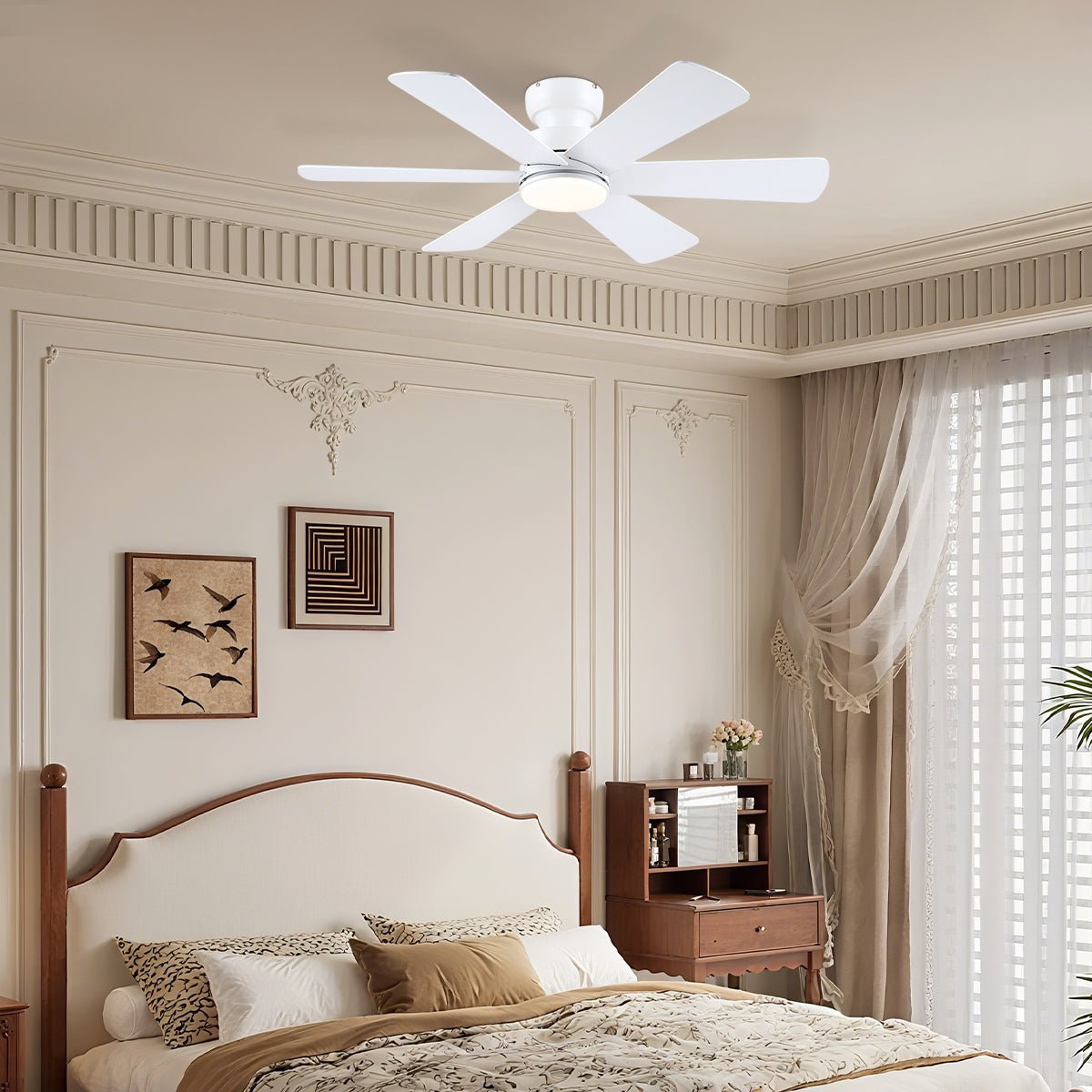 Celestial Wind Ceiling Fans with Lights - Wood GrainBlushlighting