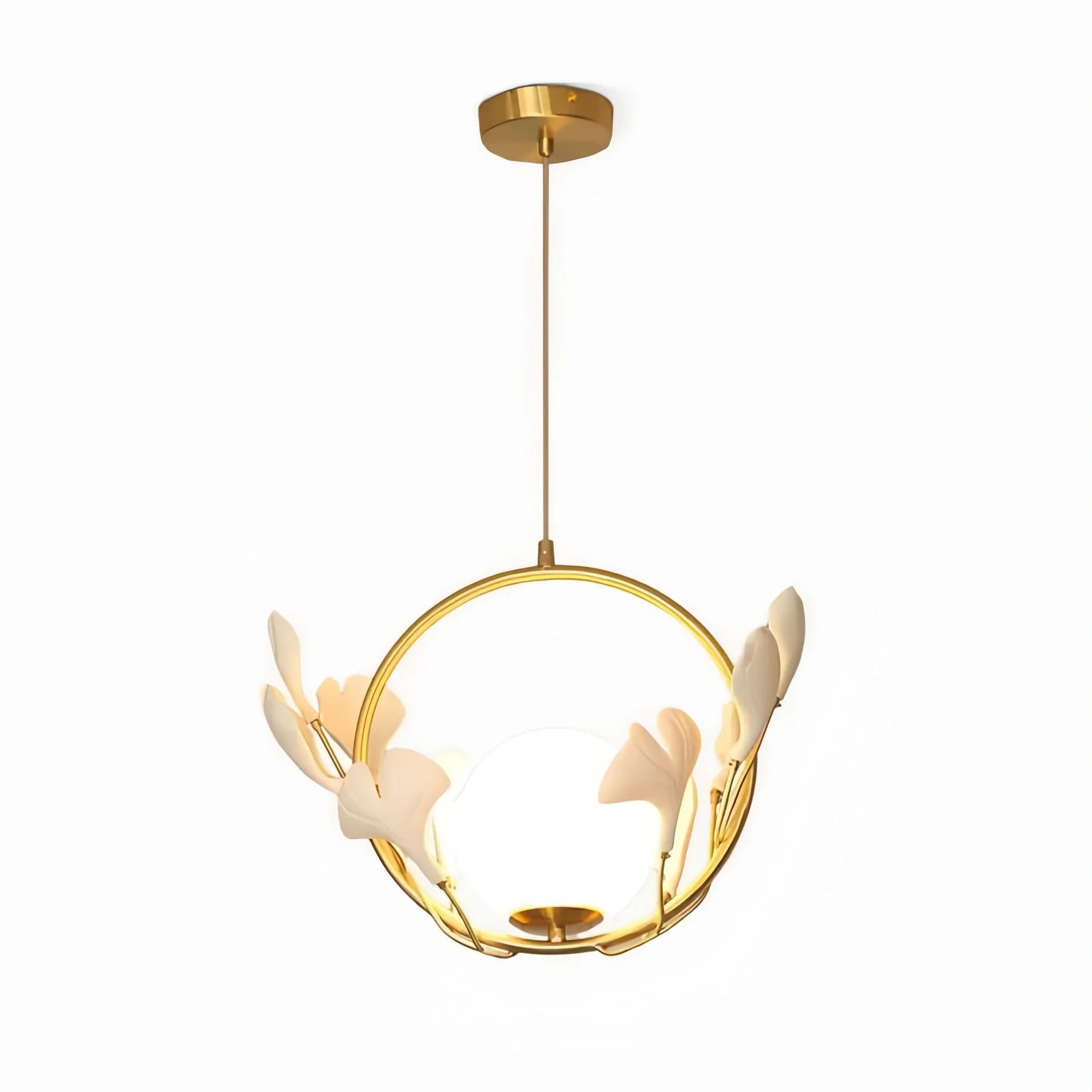 Ceramic Gingko Pendant Lamp-Model A ∅ 15.7″ X H 11.8″ / Dia 40cm X H 30cm-